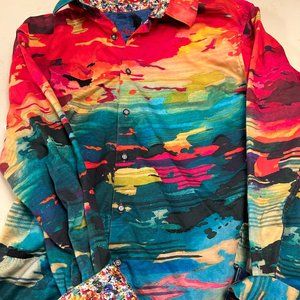 Robert Graham embroidered Classic Fit XXL button down long sleeve shirt